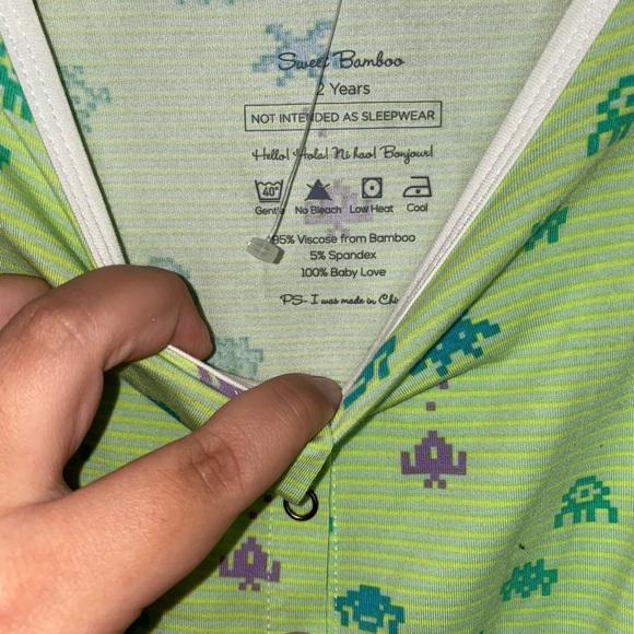 Sweet Bamboo 2T green soft bamboo onesie - Picture 3 of 8